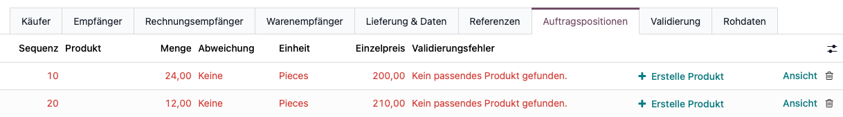 Produktanlage Schritt 1