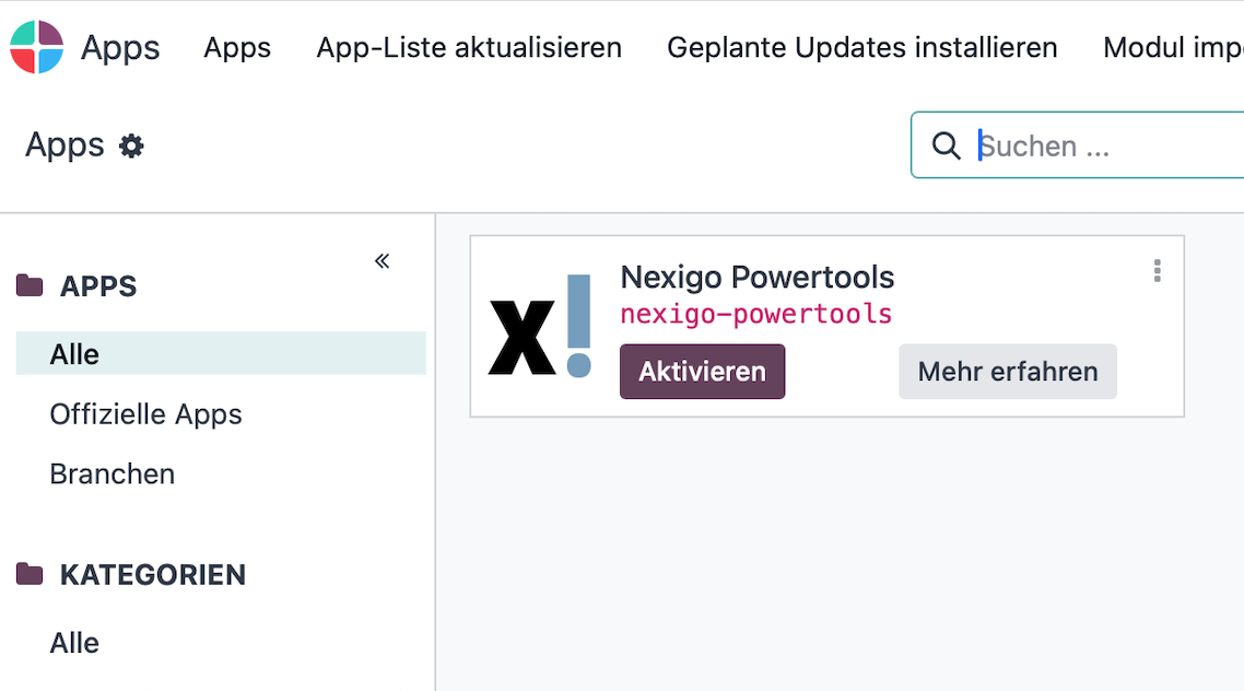 Nexigo Power Tools für Odoo ERP